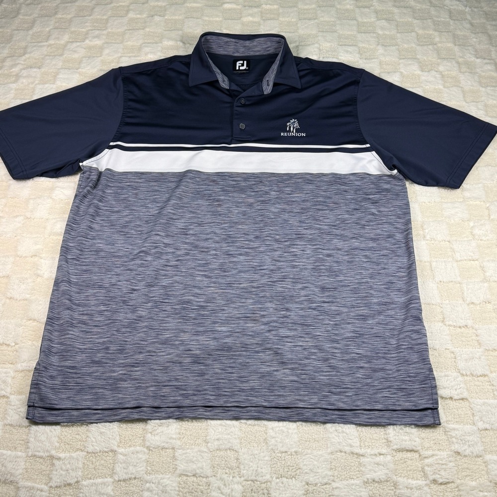 FootJoy Golf Polo‎ Shirt XL Mens Reunion CC Orlando Short Sleeve Blue